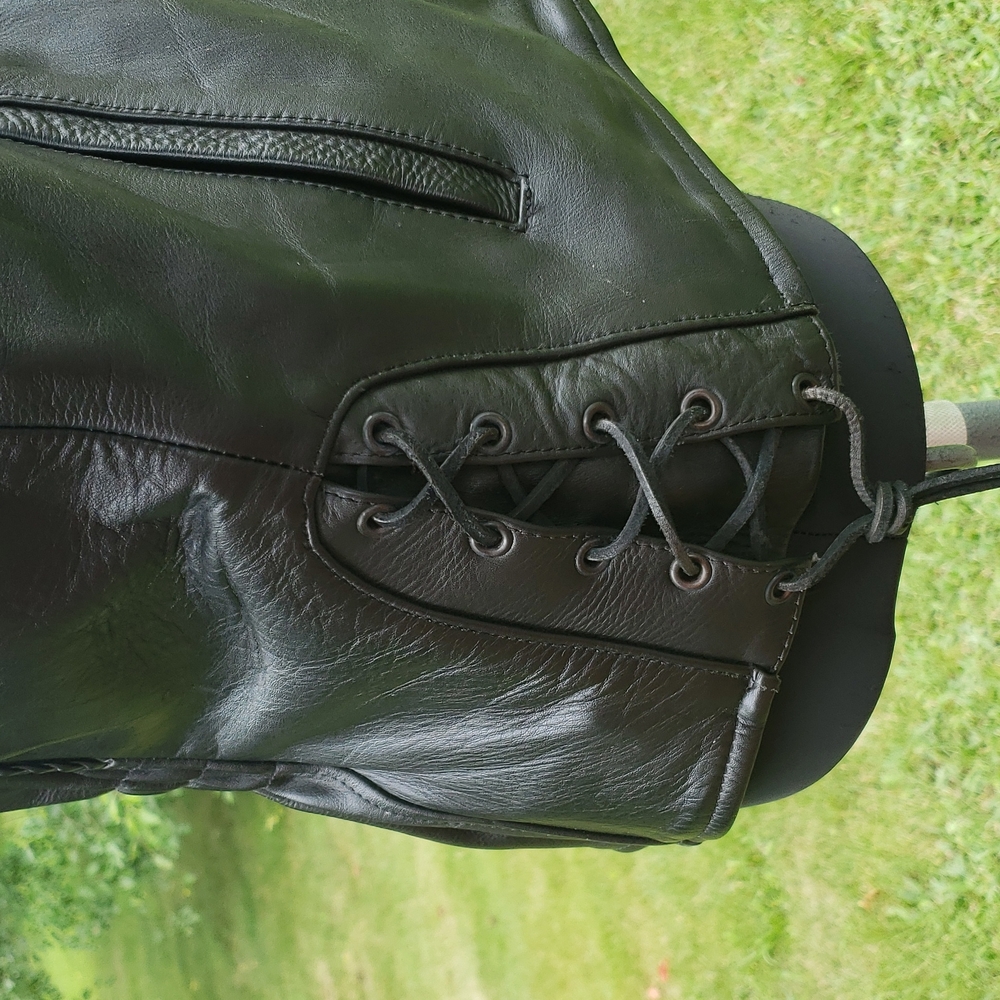 Hot Leathers🔥Genuine Leather Black Moto Jacket with Zip Out Lining Size Medium - Picture 4 of 16